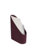 Stackers Magazine Rack garnet faux leather, imported from the UK