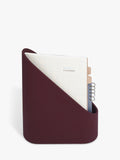 Stackers Magazine Rack garnet faux leather, imported from the UK