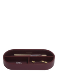 Stackers Magazine Rack garnet faux leather, imported from the UK