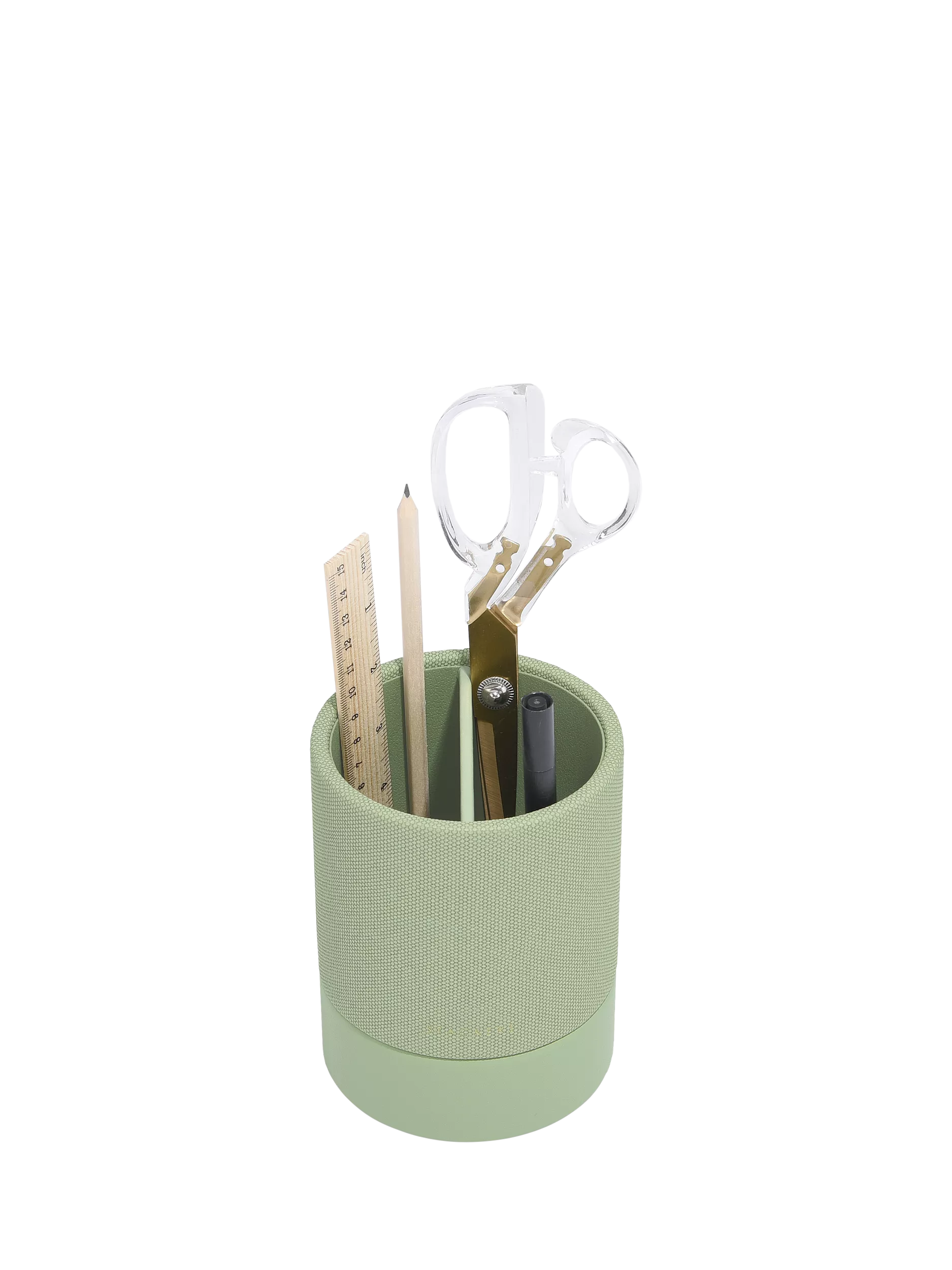 Stackers sage faux leather pen pot, UK version
