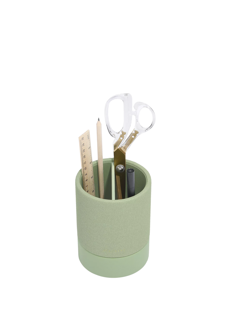 Stackers sage faux leather pen pot, UK version