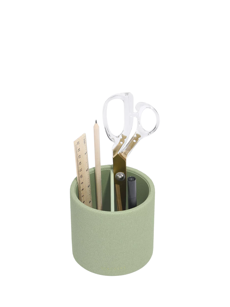 Stackers sage faux leather pen pot, UK version