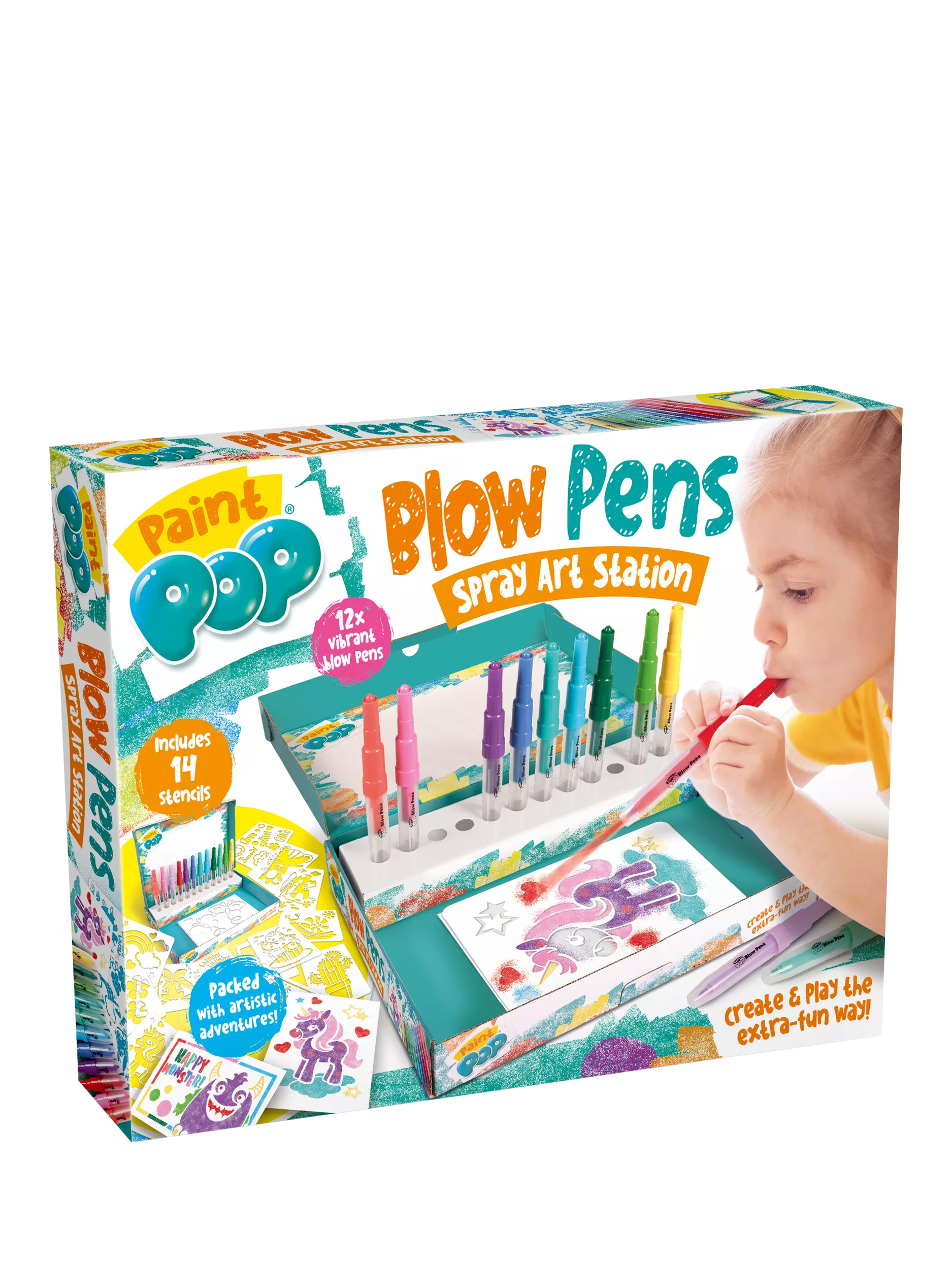 Paint Pop spray art station blow pens and stencils (British brand)