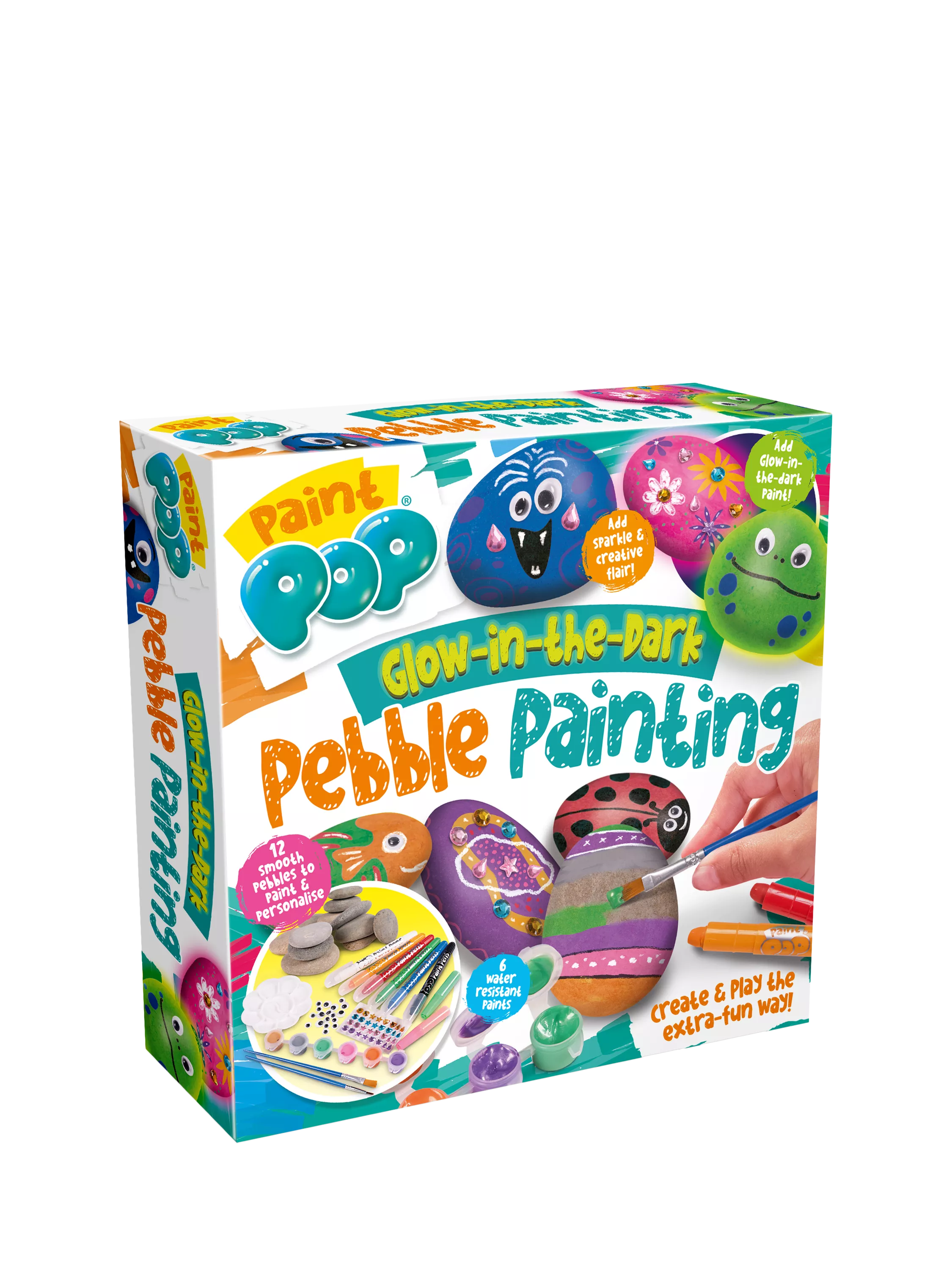 Paint Pop glow-in-the-dark pebble painting kit (British brand)