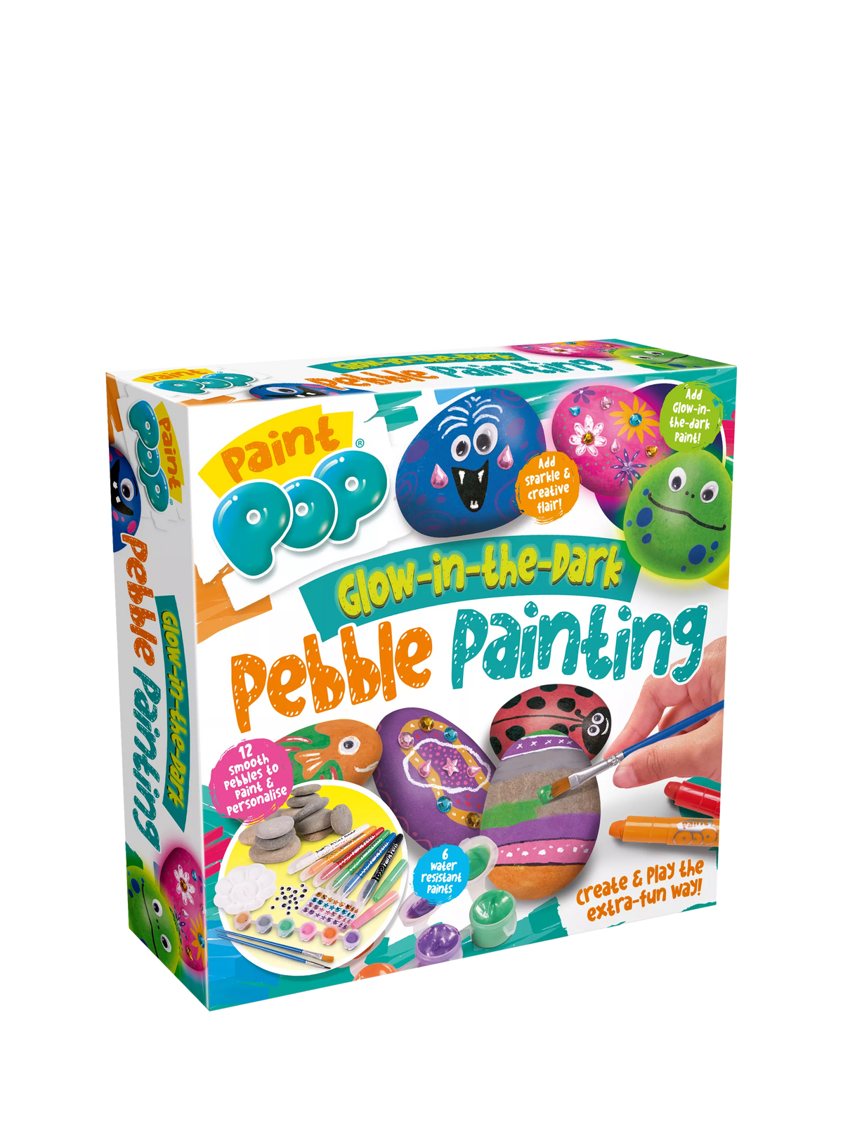 Paint Pop glow-in-the-dark pebble painting kit (British brand)