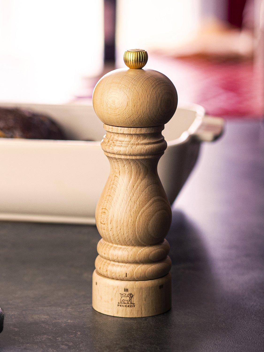 Peugeot salt and pepper mills beech wood set 18cm, UK version