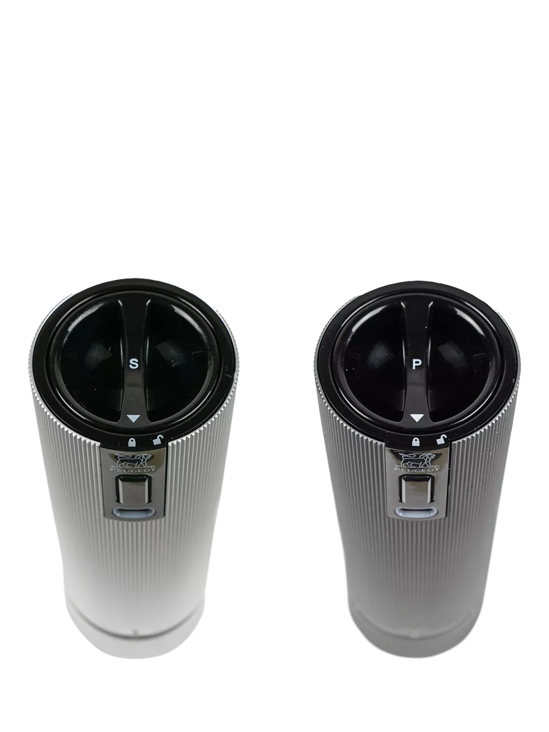 Peugeot electric salt and pepper mill duo 15cm (British brand)