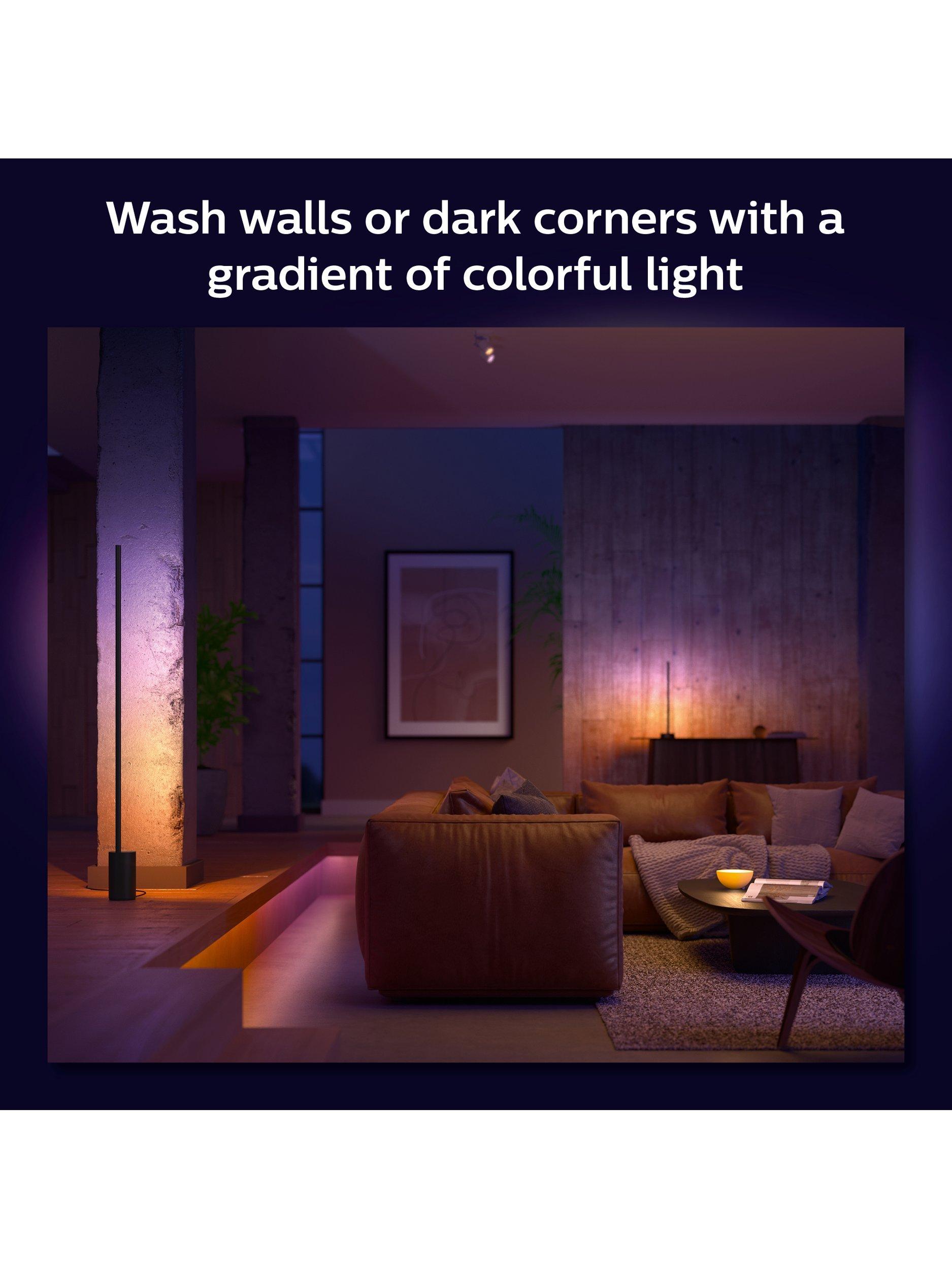 Philips Hue Signe Gradient Floor Lamp black pair, imported from the UK