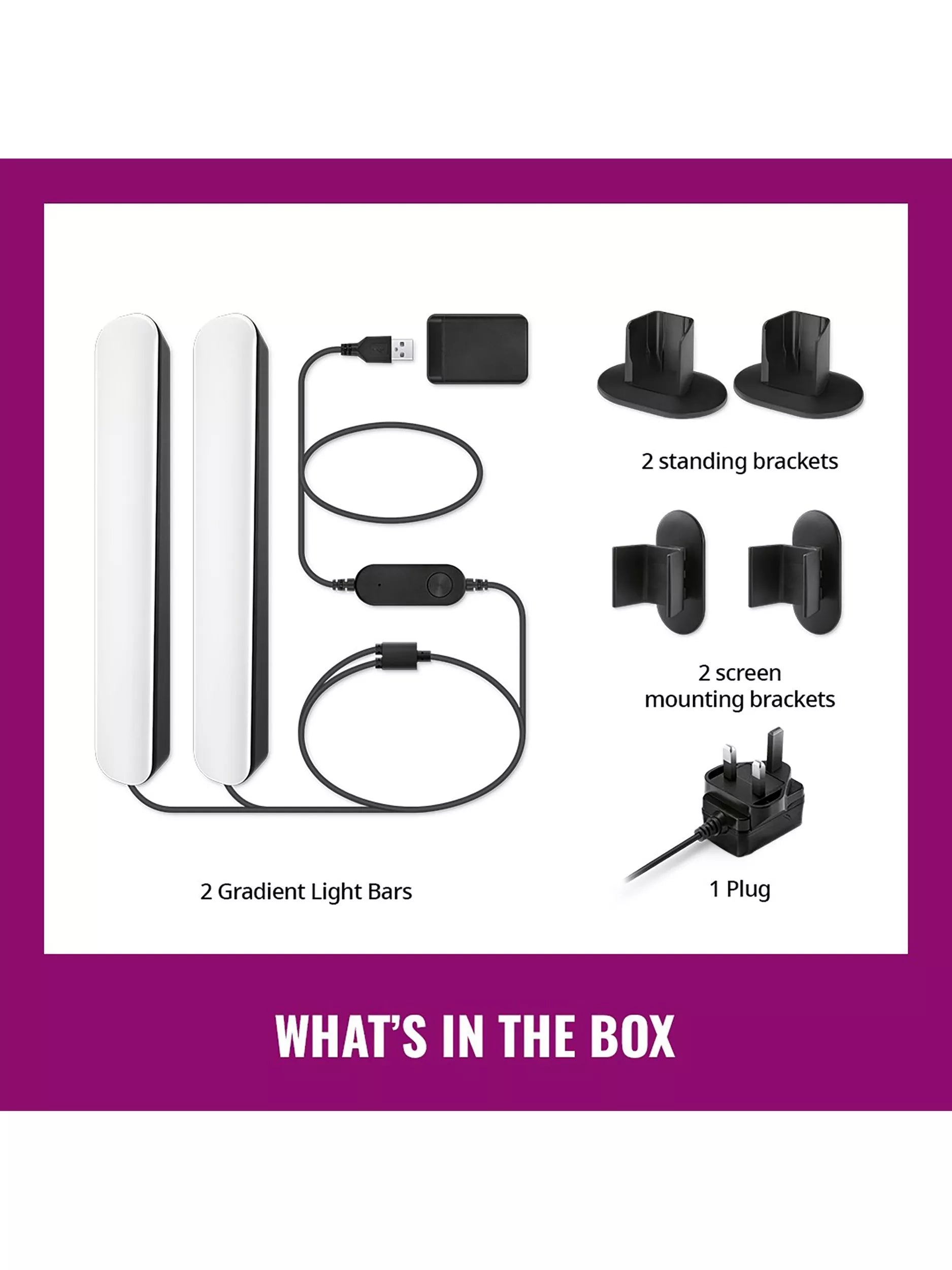 WiZ Gradient Light Bar pack of 2 black (British brand)