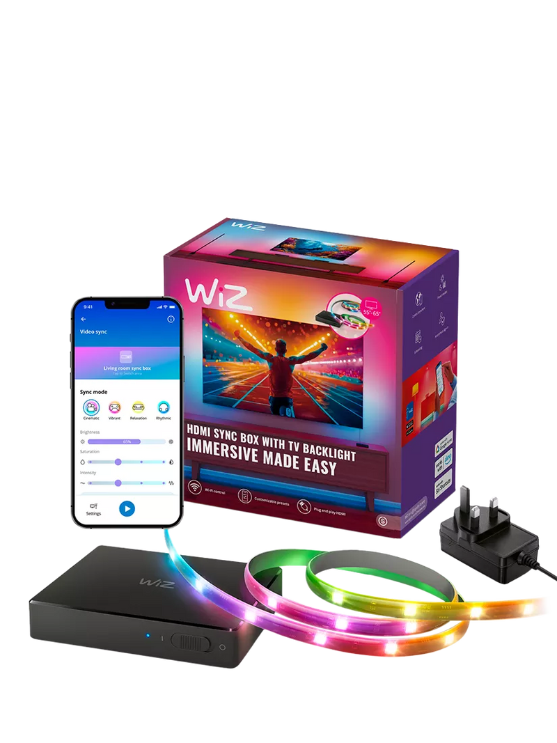 WiZ HDMI Sync Box TV Backlight for 55-65 TVs - British product