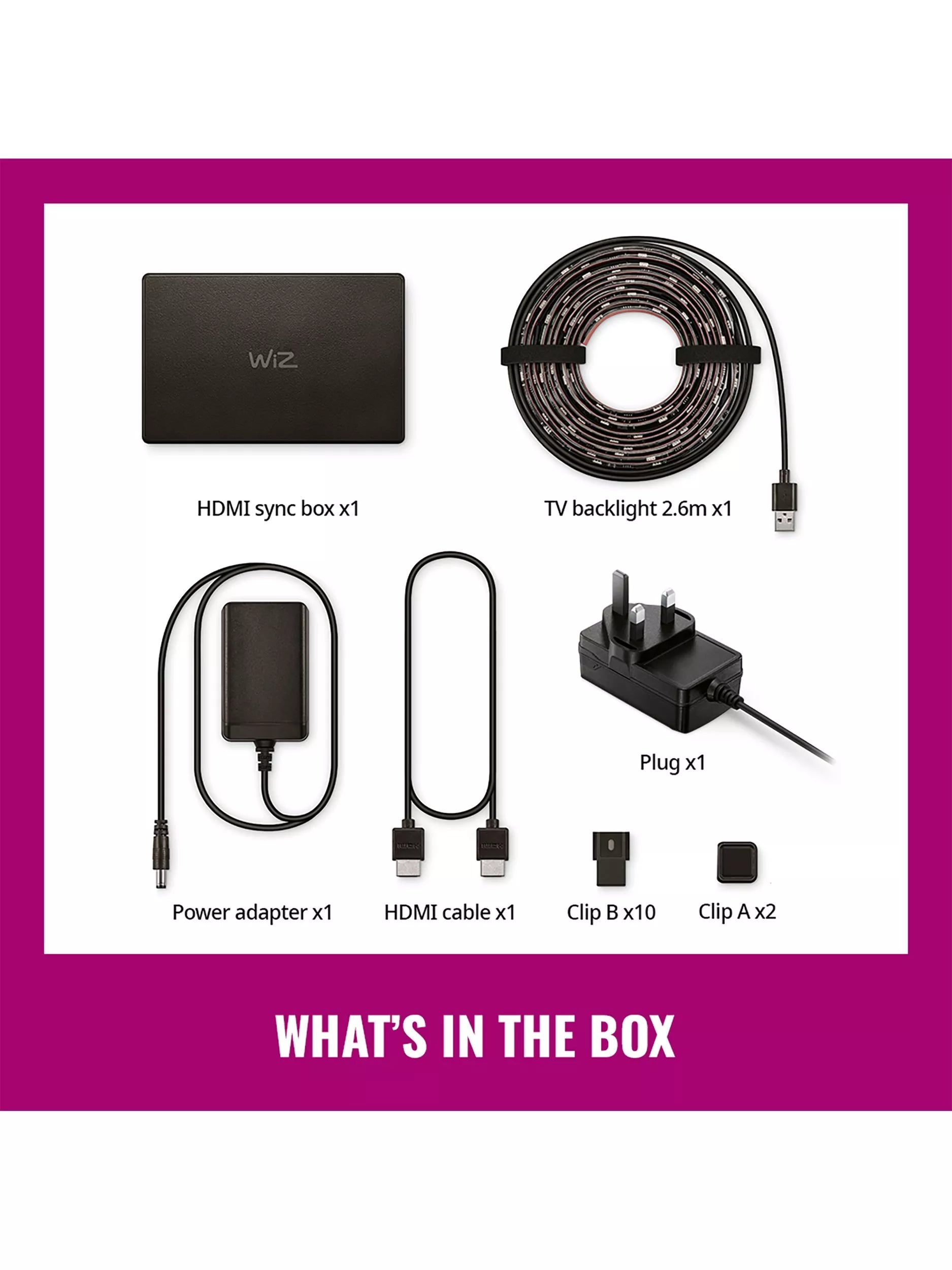 WiZ HDMI Sync Box TV Backlight for 55-65 TVs - British product