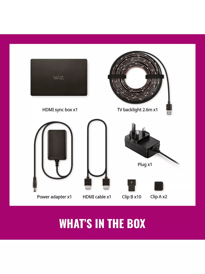 WiZ HDMI Sync Box TV Backlight for 55-65 TVs - British product