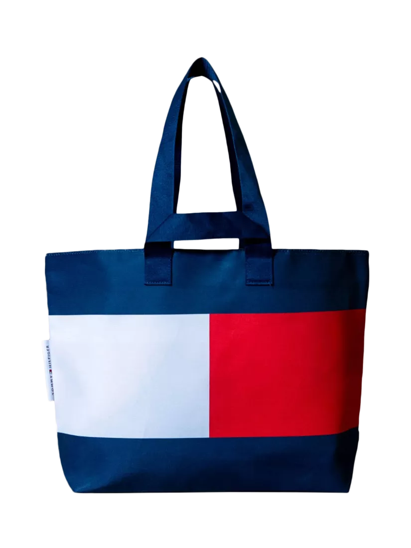 Tommy Hilfiger red white navy stripe tote bag - British product