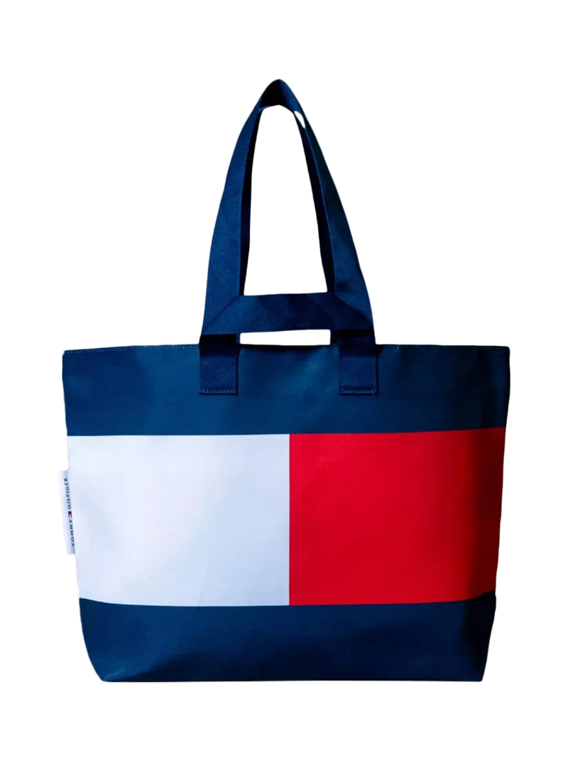 Tommy Hilfiger red white navy stripe tote bag - British product