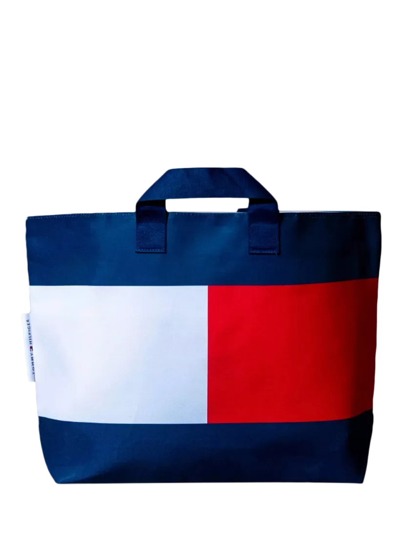Tommy Hilfiger red white navy stripe tote bag - British product