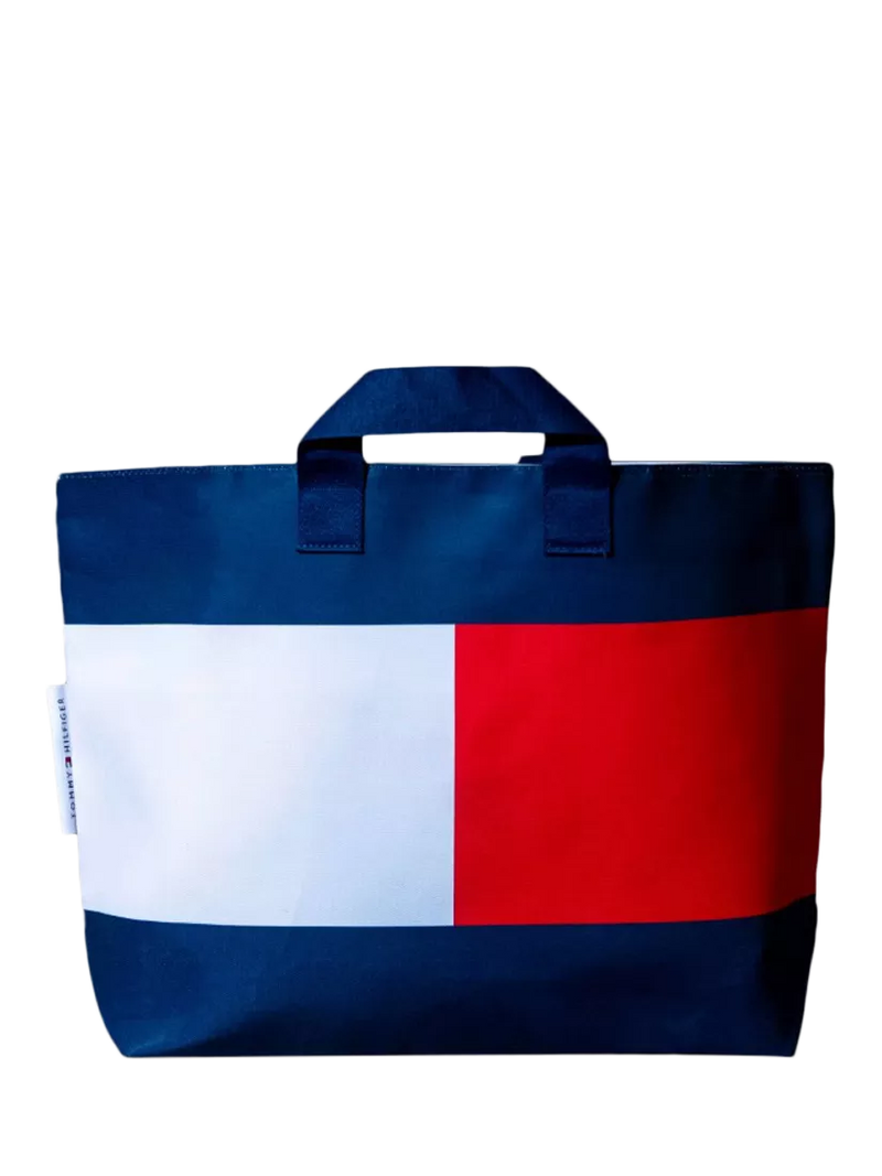 Tommy Hilfiger red white navy stripe tote bag - British product