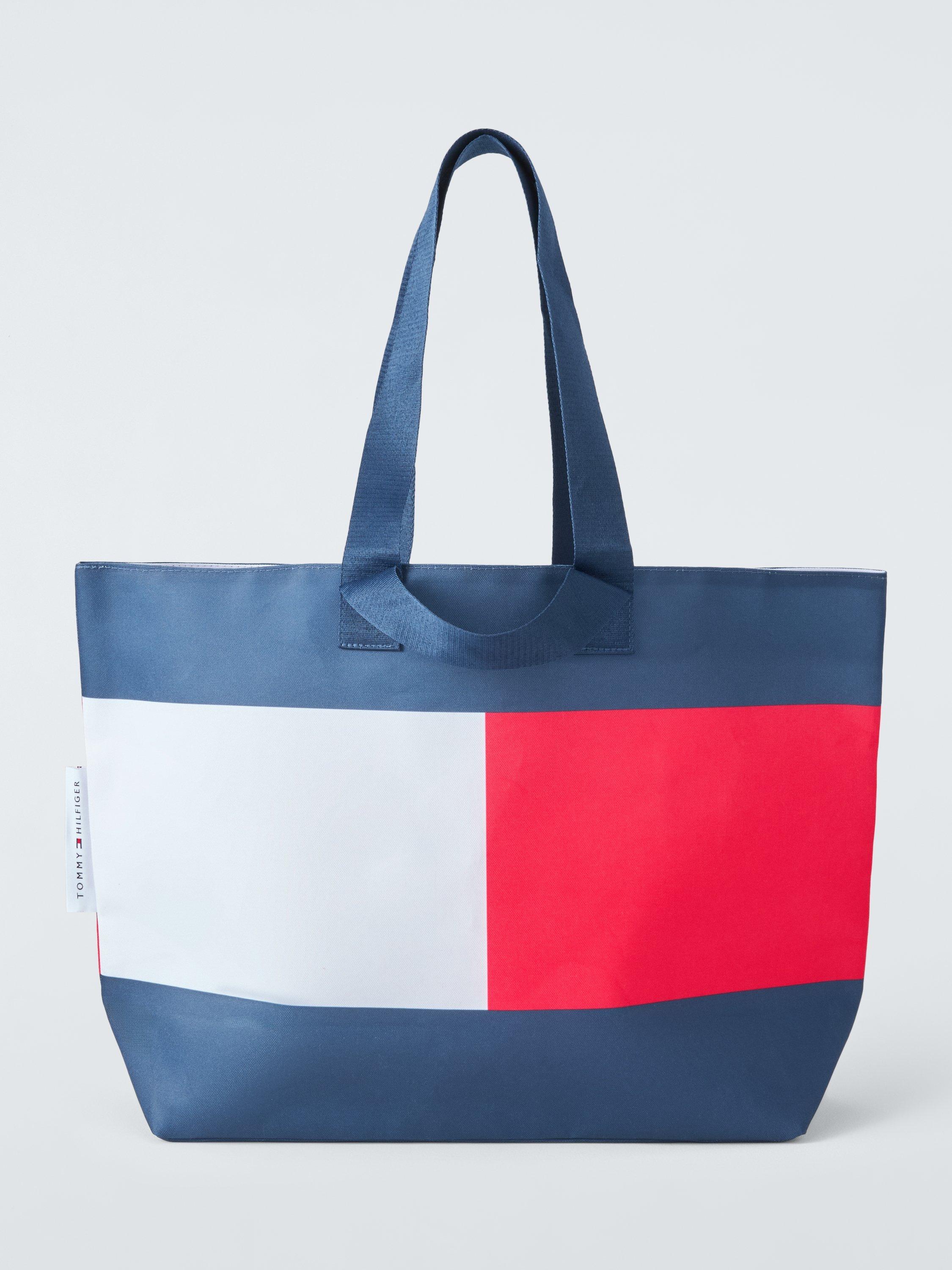 Tommy Hilfiger red white navy stripe tote bag - British product
