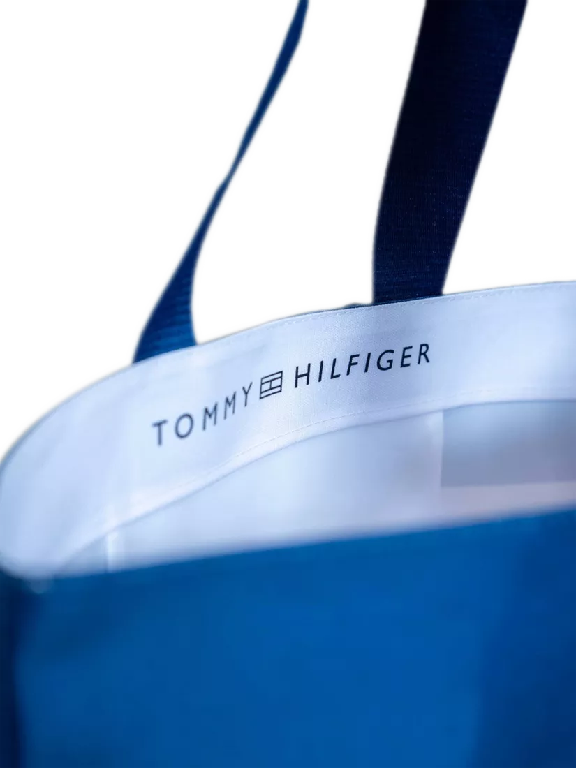 Tommy Hilfiger red white navy stripe tote bag - British product