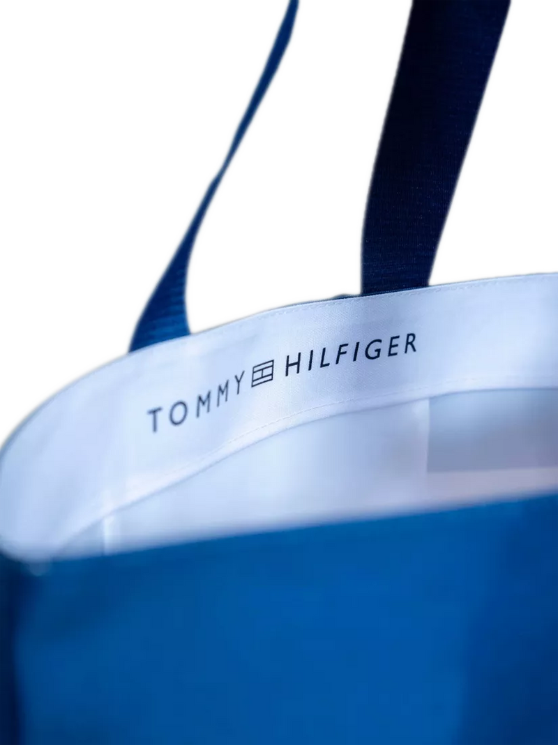 Tommy Hilfiger red white navy stripe tote bag - British product
