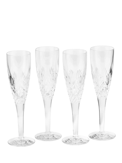 John Lewis Royal Doulton Highgate Cut Crystal Champagne Glass Flute Set of 4, 140ml, Clear- Buy online at McGrocer