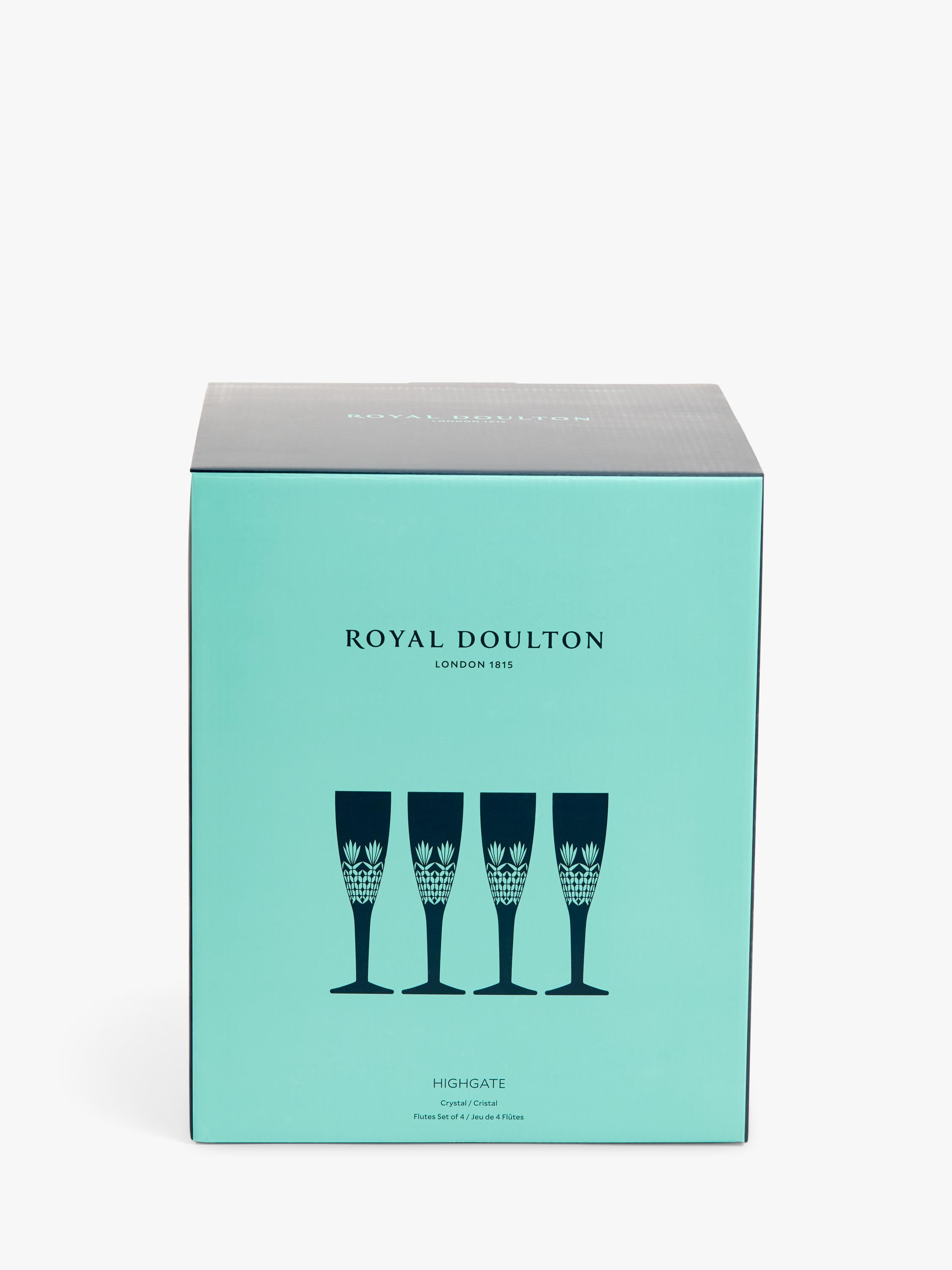 Royal Doulton cut crystal champagne flute set 140ml, UK version