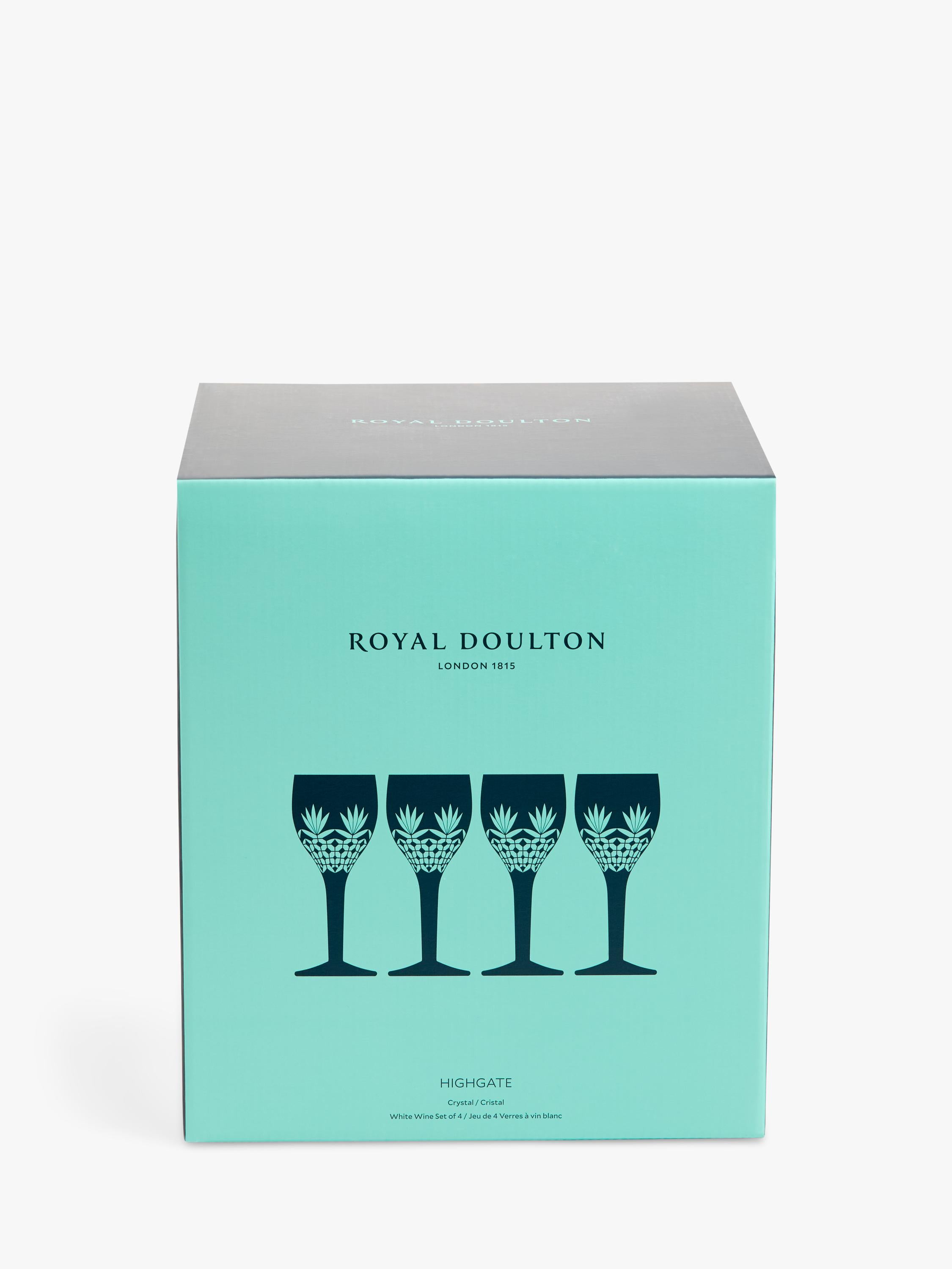 Royal Doulton Highgate cut crystal white wine glasses, UK version