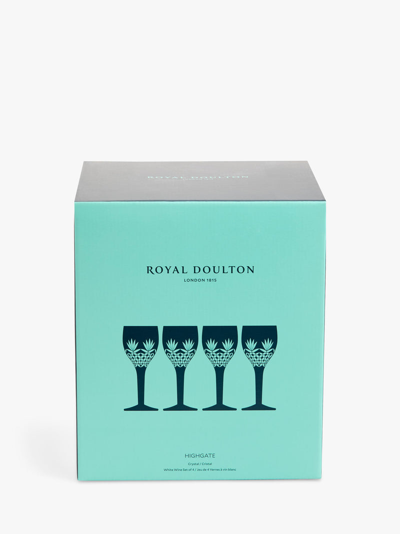 Royal Doulton Highgate cut crystal white wine glasses, UK version