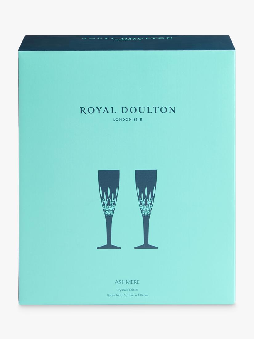 Royal Doulton Ashmere crystal champagne flute set of 2, UK version