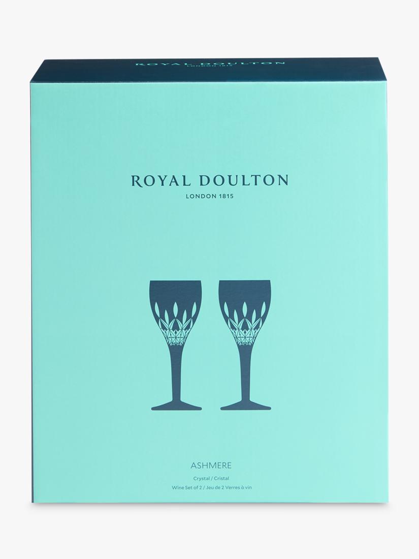 Royal Doulton crystal cut glass wine glasses set of 2, 250ml clear, imported from the UK