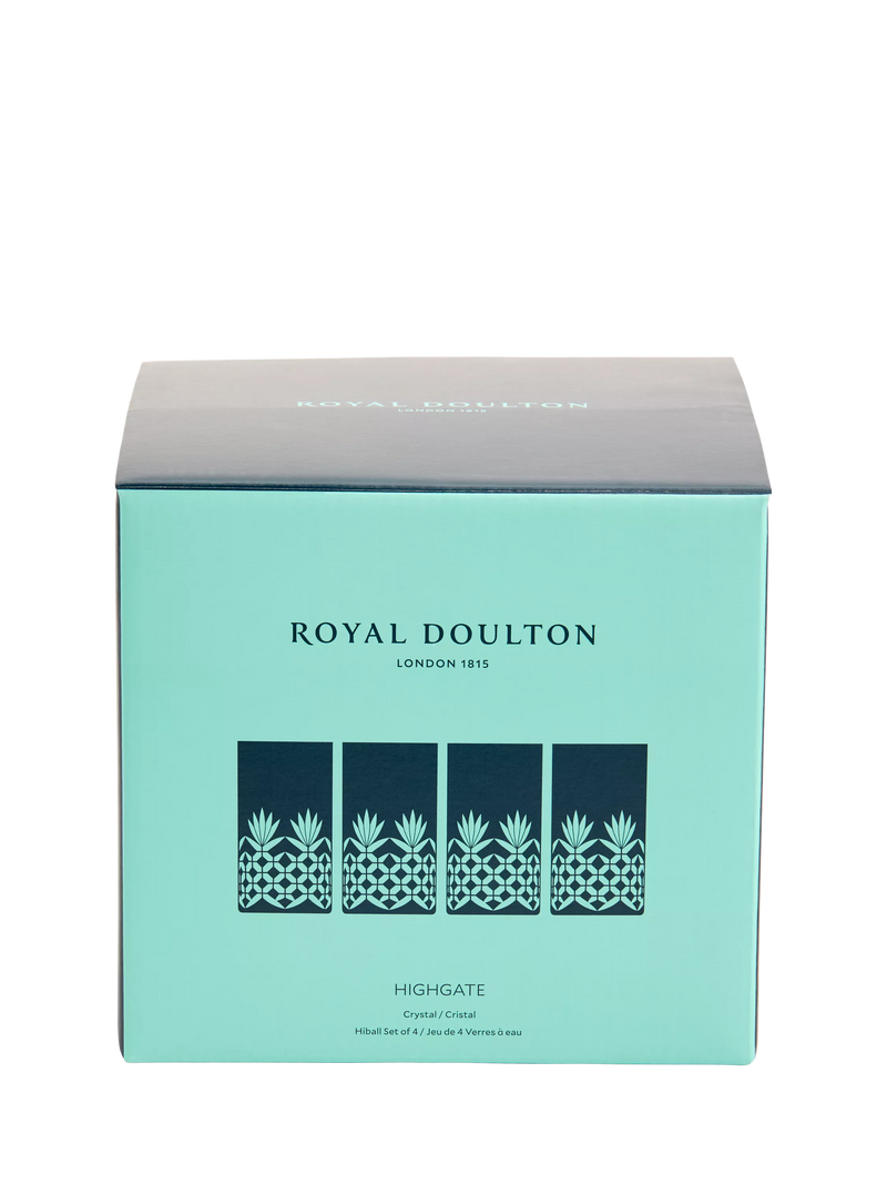 Royal Doulton Highgate crystal highball glass set, 340ml, imported from the UK
