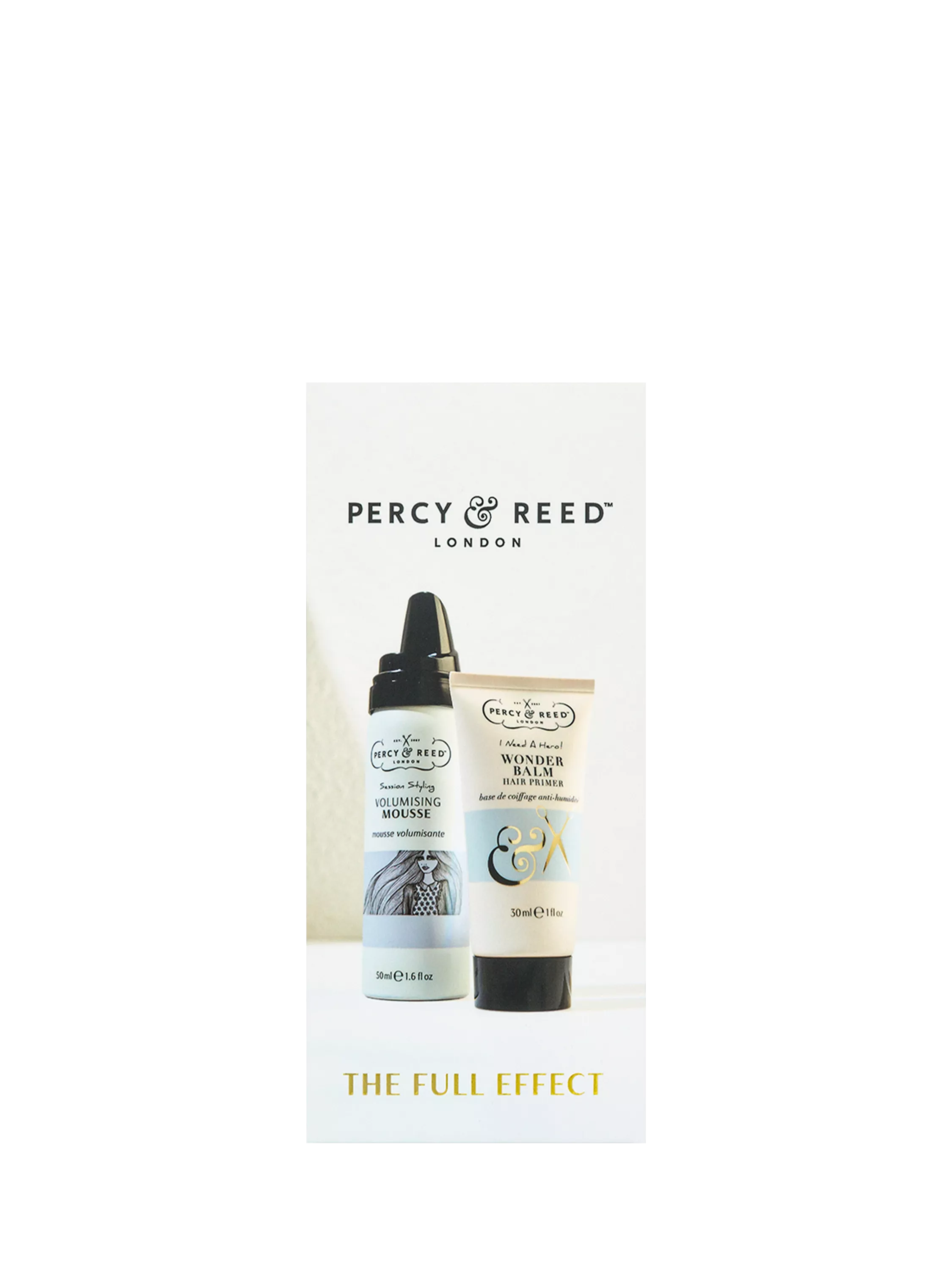 Percy & Reed haircare gift set Wonder Balm and Mousse, imported from the UK