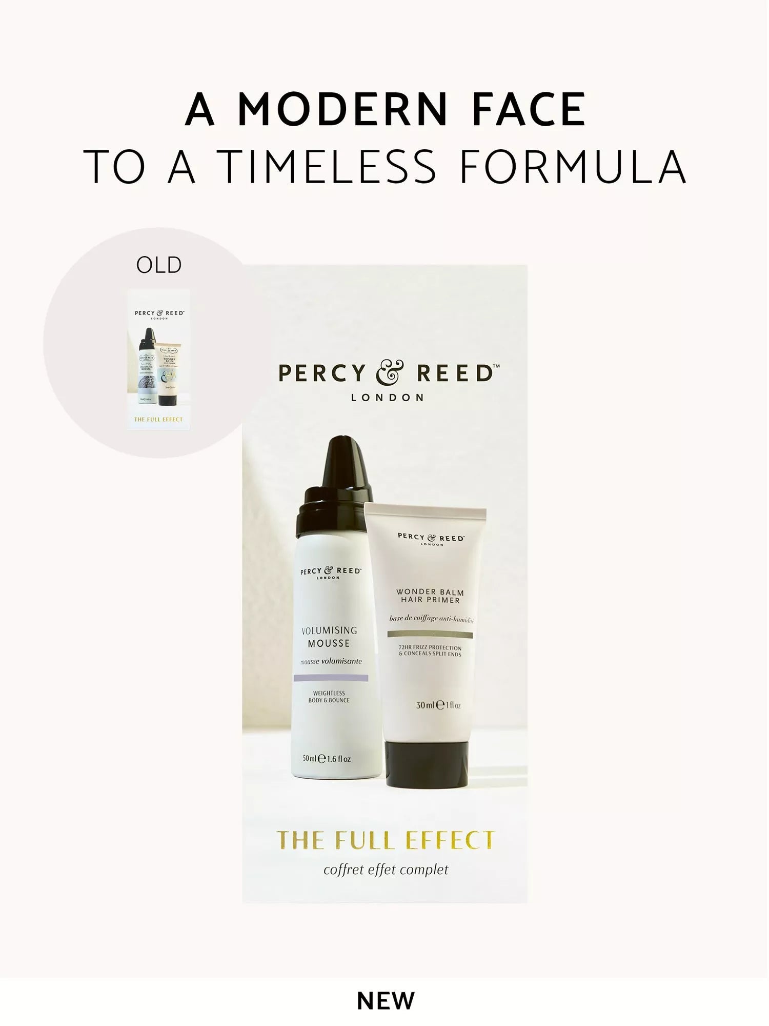 Percy & Reed haircare gift set Wonder Balm and Mousse, imported from the UK