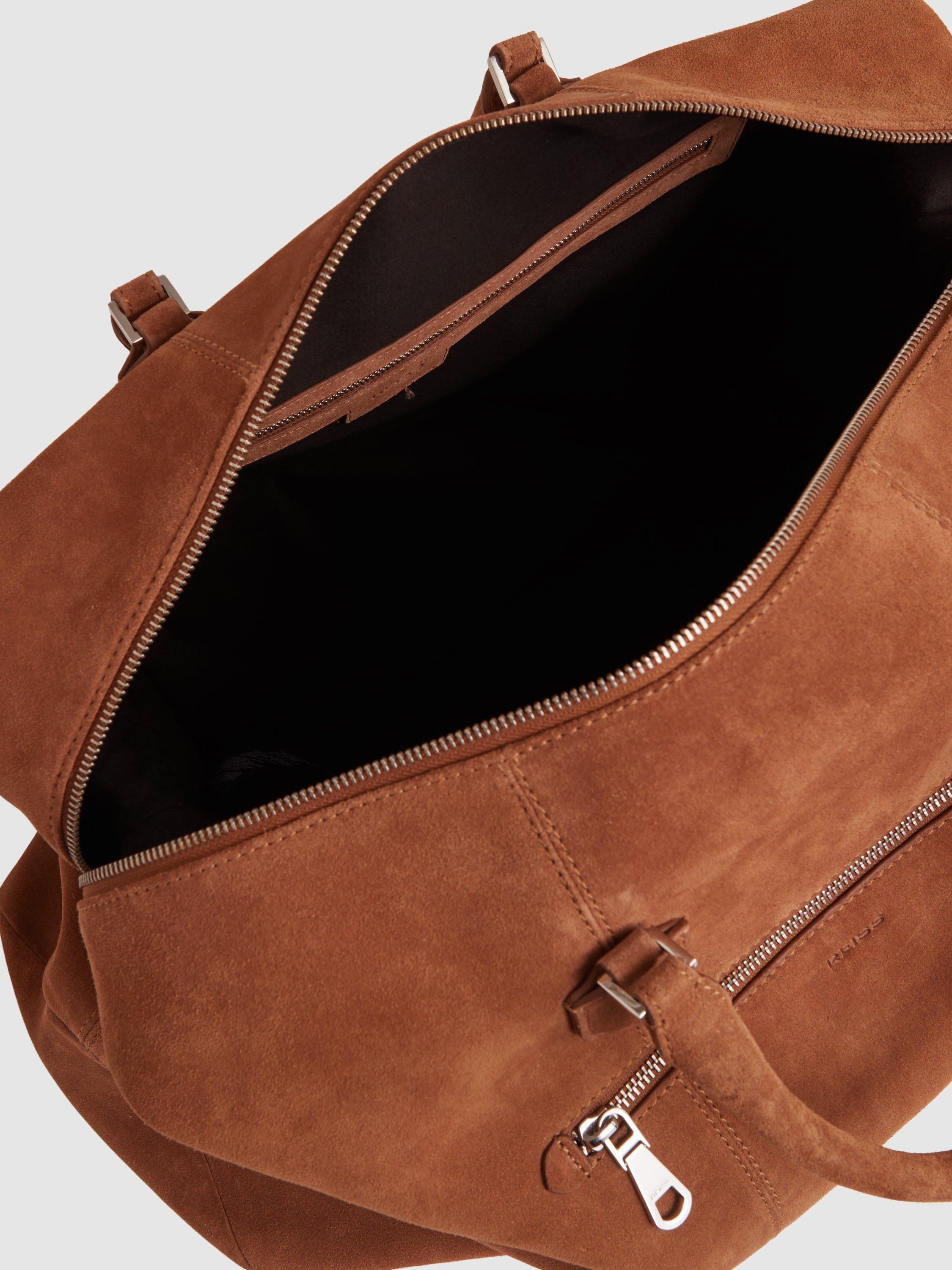 Reiss suede holdall bag tan - British product