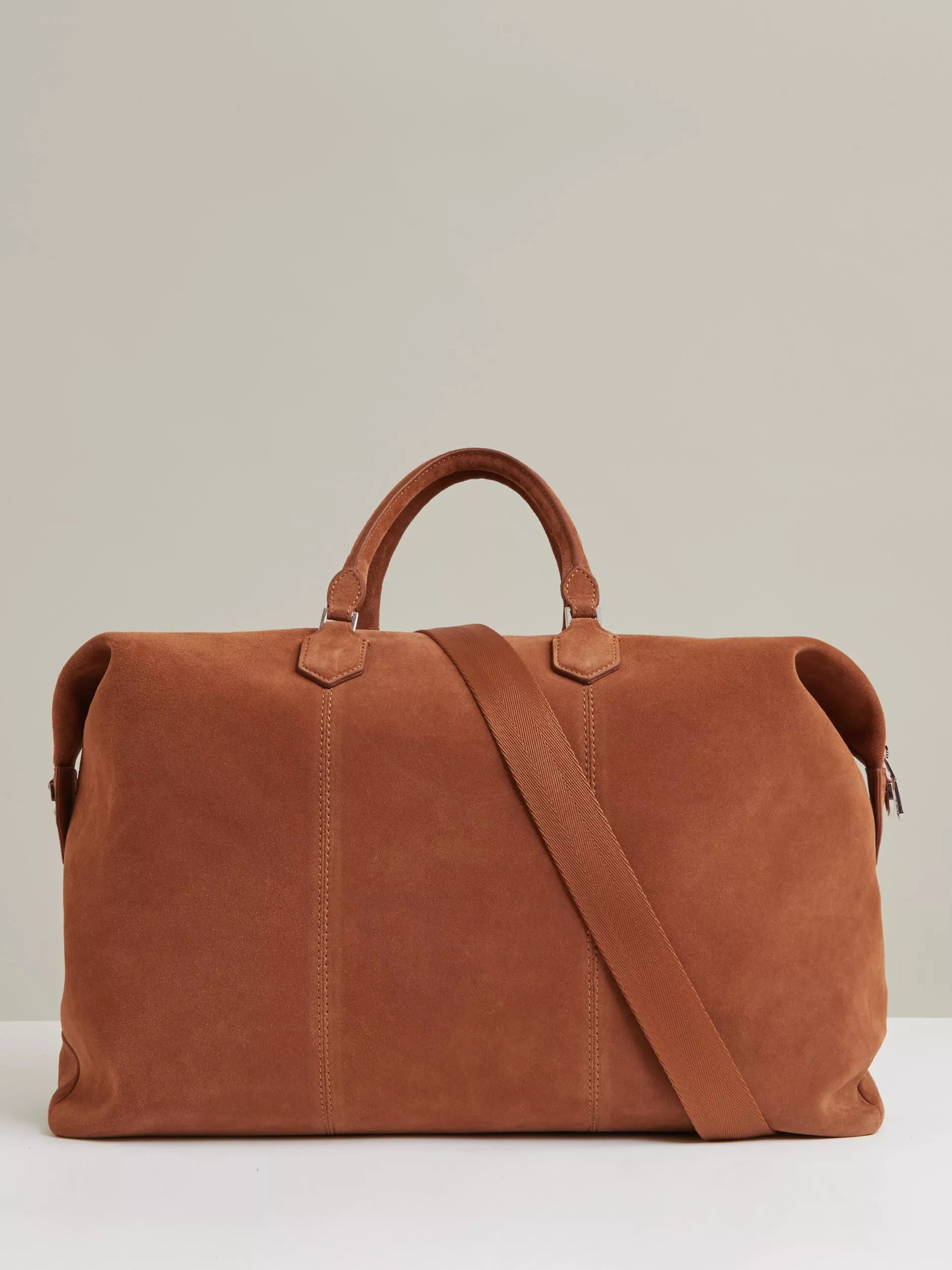 Reiss suede holdall bag tan - British product