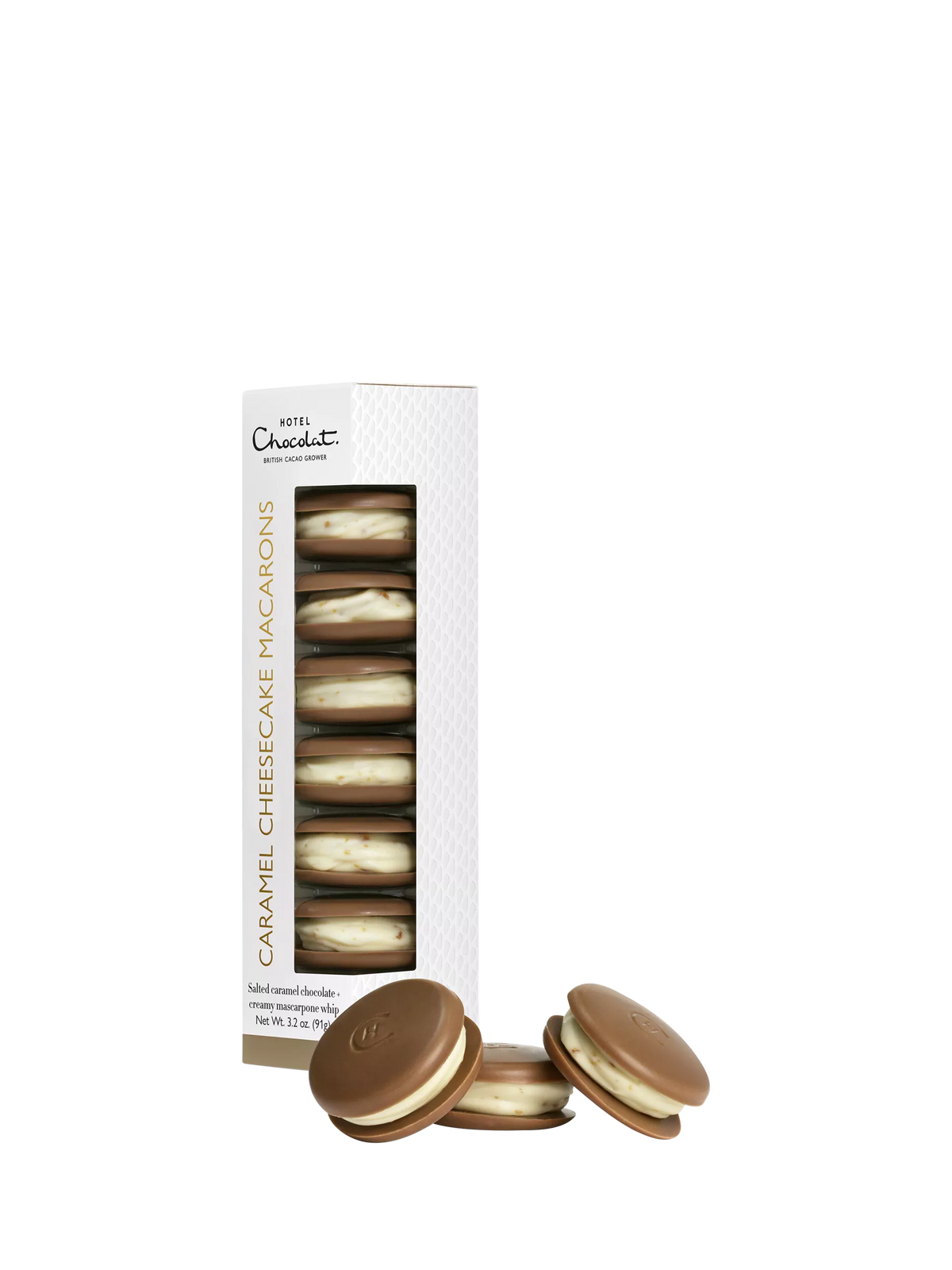 Hotel Chocolat caramel cheesecake macarons 172g, imported from the UK