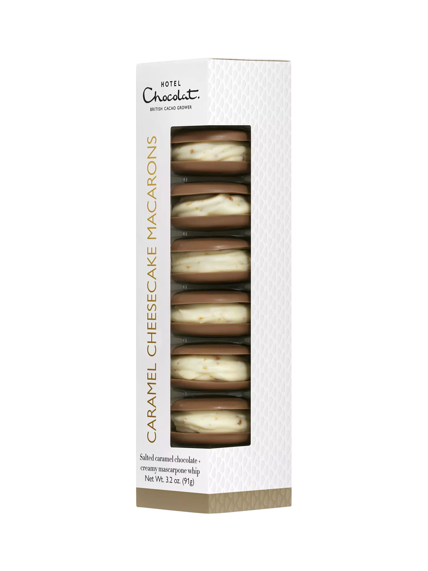Hotel Chocolat caramel cheesecake macarons 172g, imported from the UK