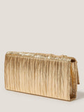 Monsoon clutch bag pleated metallic champagne, UK version
