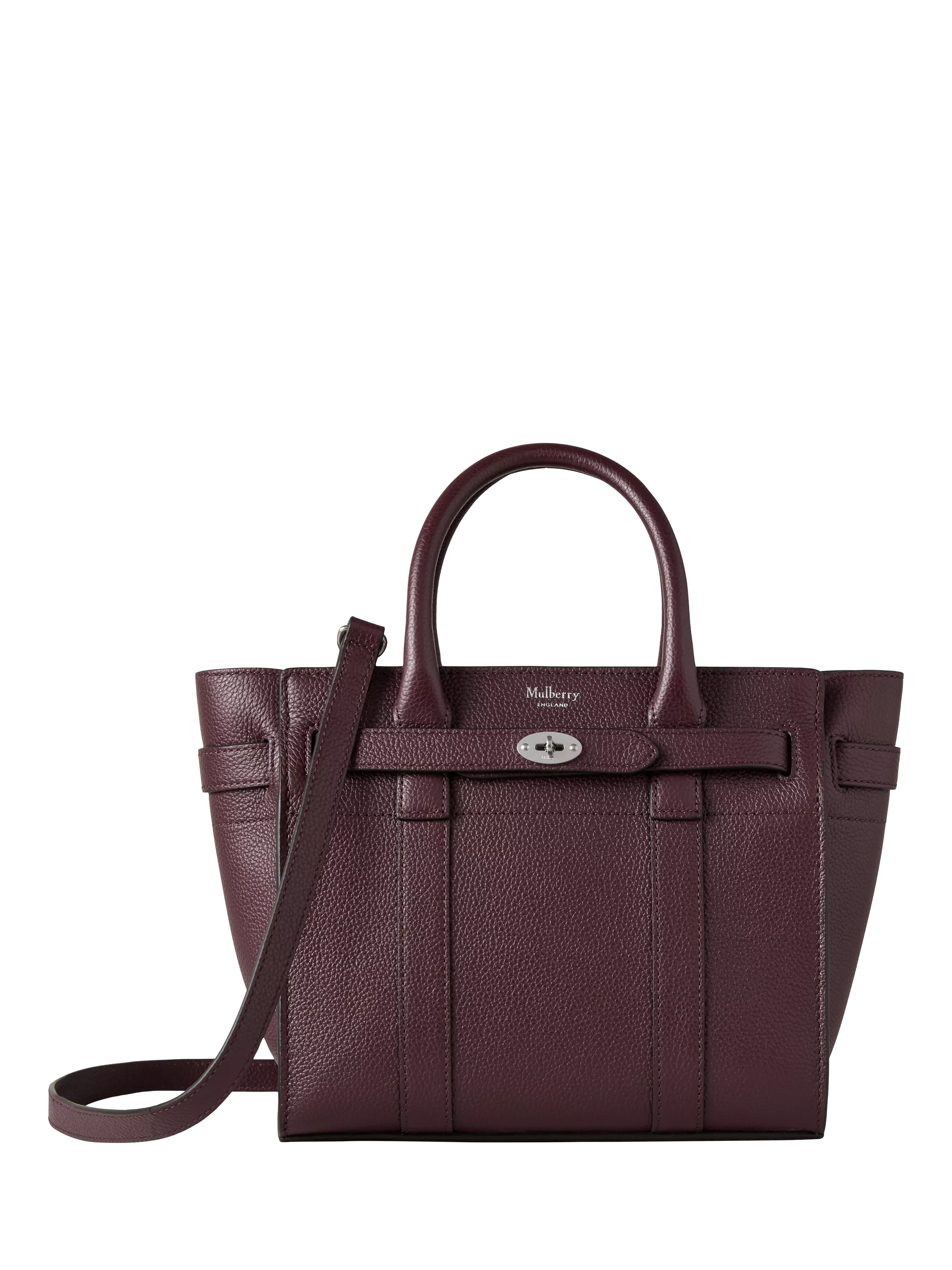 Mulberry Mini Bayswater Zipped Classic Grain Leather Tote Bag
