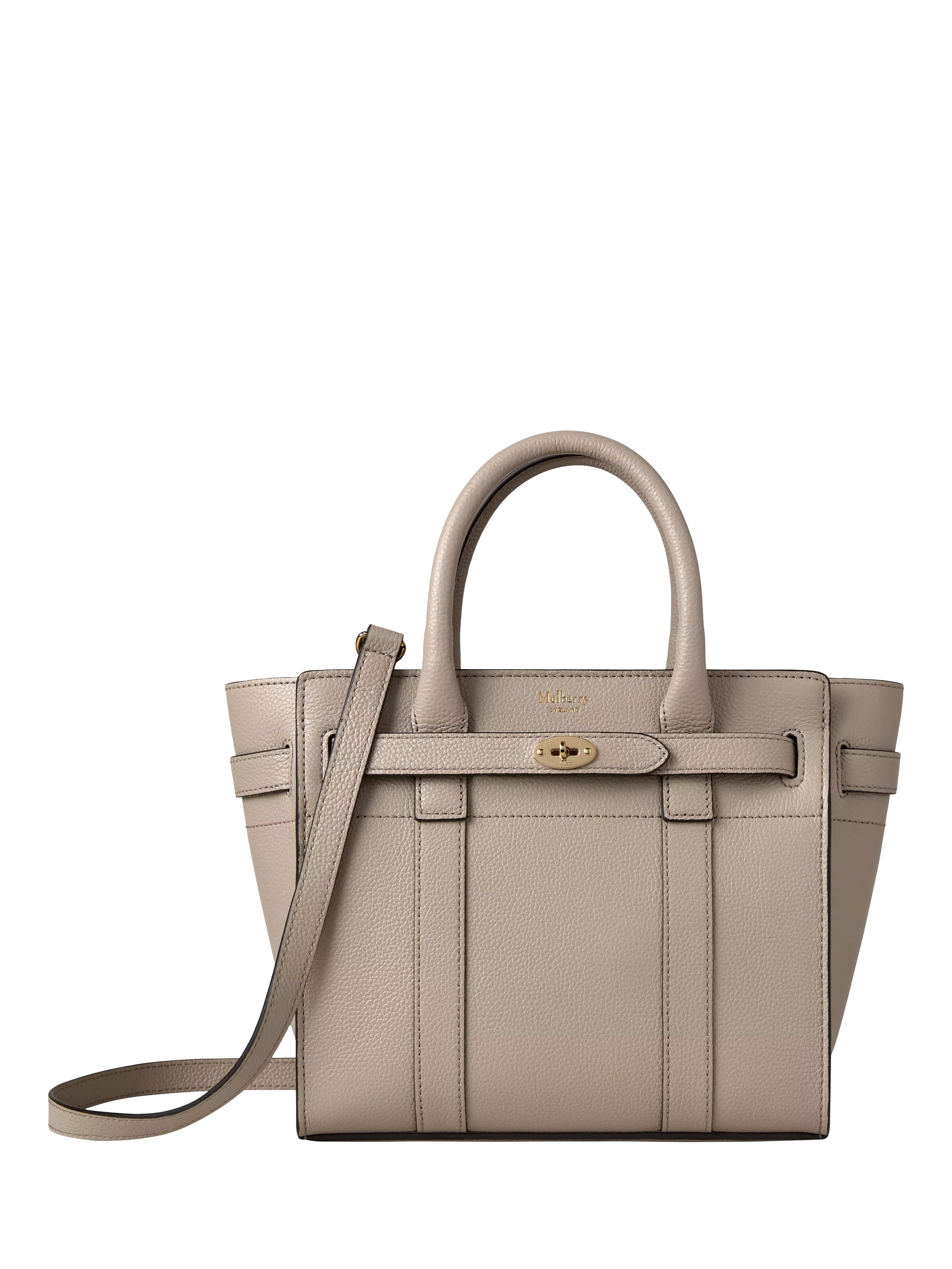 Mulberry Mini Bayswater Zipped Classic Grain Leather Tote Bag