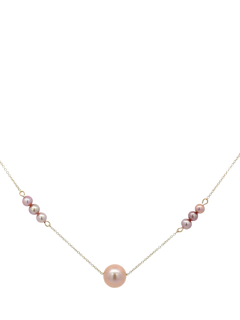 E.W Adams blush pearl necklace 9ct gold 45cm (British brand)
