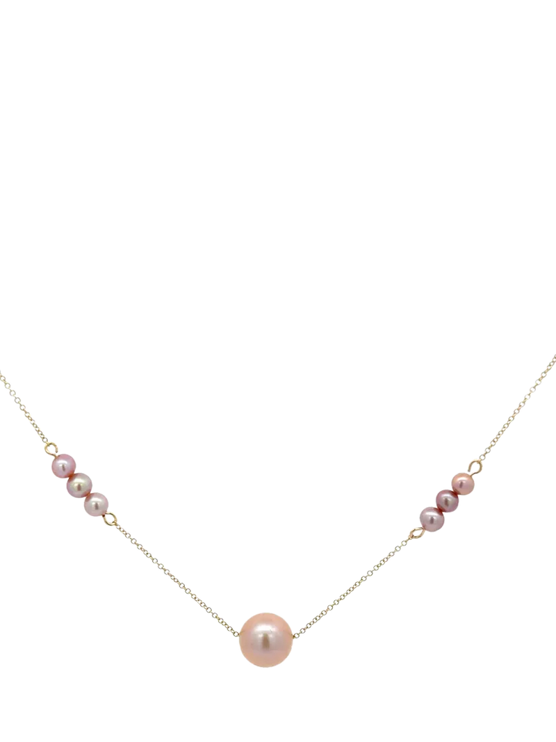 E.W Adams blush pearl necklace 9ct gold 45cm (British brand)
