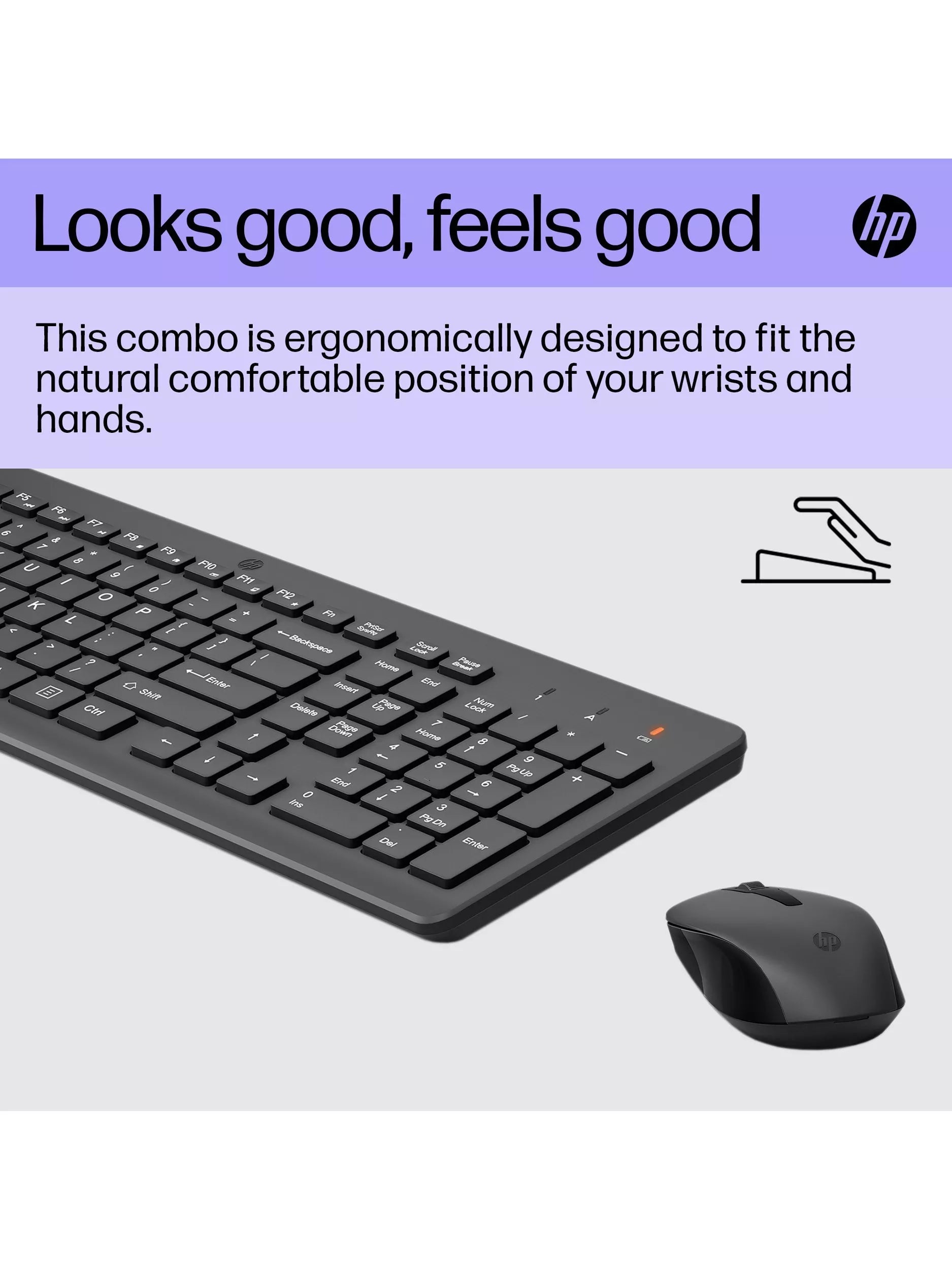 HP 330 wireless keyboard and mouse black, UK version