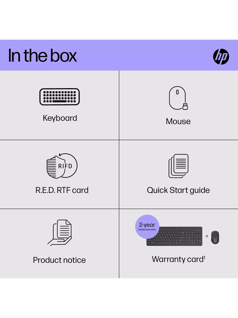 HP 330 wireless keyboard and mouse black, UK version