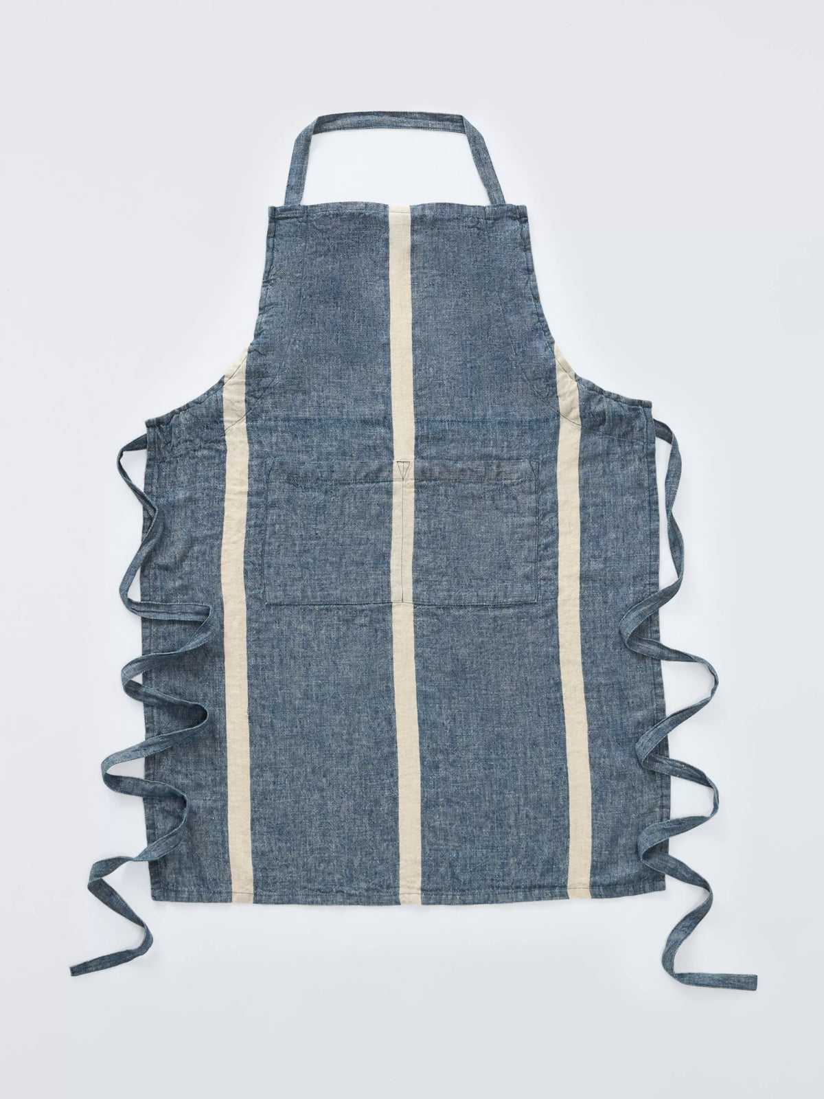 John Lewis blue stripe linen apron, imported from the UK