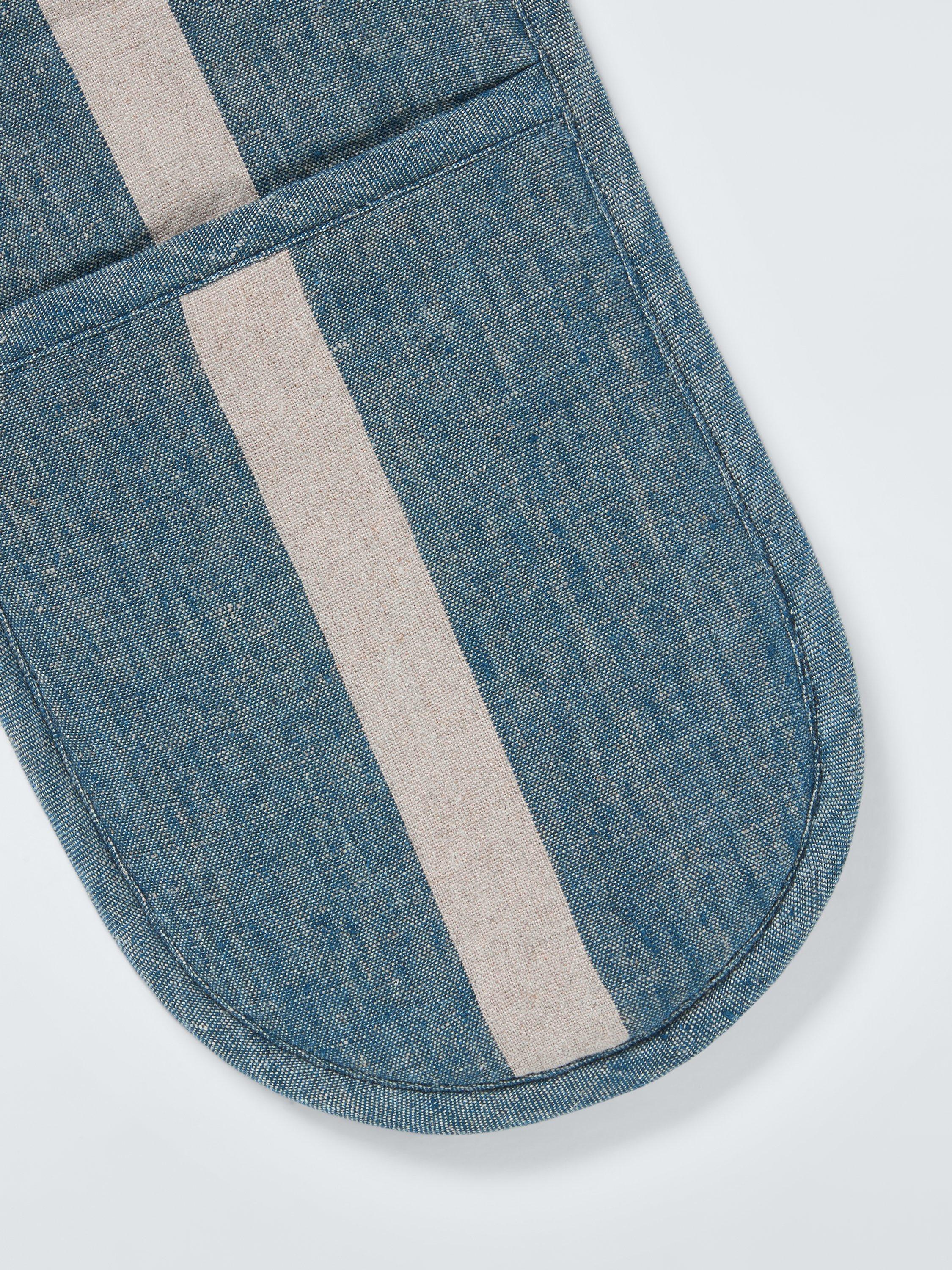 John Lewis Leckford linen double oven gloves blue - British product