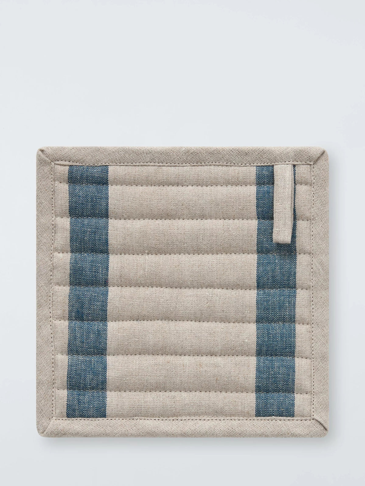 John Lewis Leckford stripe linen pot holder blue - British product