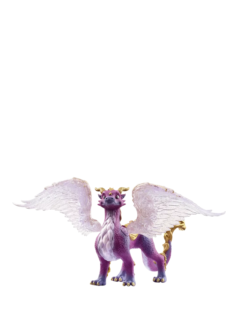 schleich Night Sky Dragon toy with purple wings and golden saddle (British brand)
