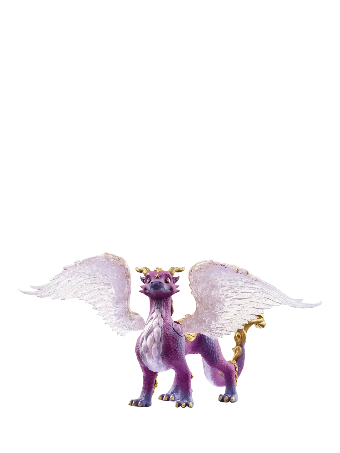 schleich Night Sky Dragon toy with purple wings and golden saddle (British brand)