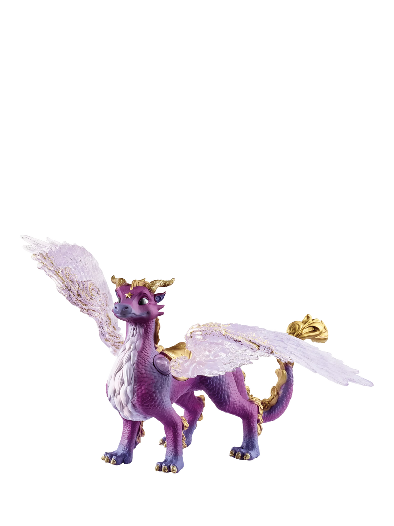 schleich Night Sky Dragon toy with purple wings and golden saddle (British brand)