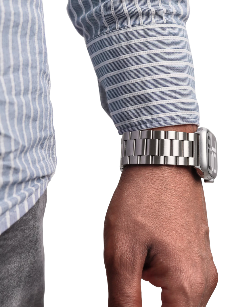 Vonmählen silver link bracelet for Apple Watch 44-49mm - British product